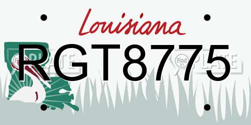 RGT8775 Louisiana License Plate