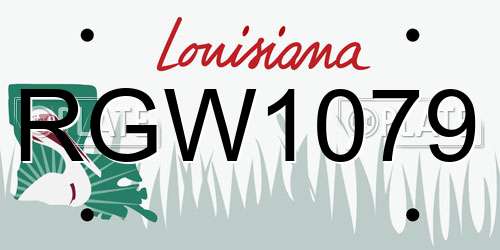 RGW1079 Louisiana License Plate