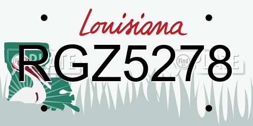 RGZ5278 Louisiana License Plate