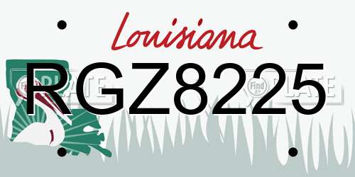 RGZ8225 Louisiana License Plate