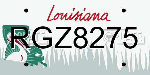 RGZ8275 Louisiana License Plate
