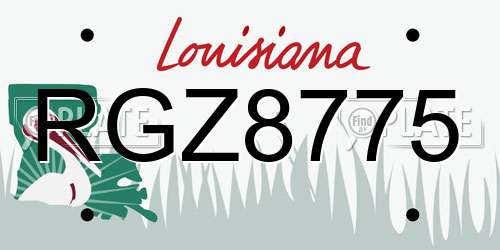 RGZ8775 Louisiana License Plate