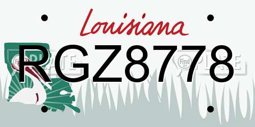 RGZ8778 Louisiana License Plate
