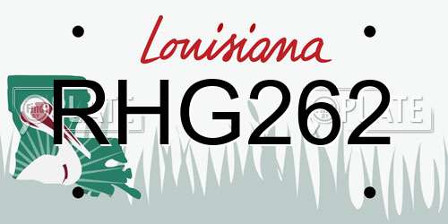 RHG262 Louisiana License Plate