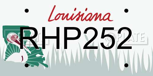 RHP252 Louisiana License Plate
