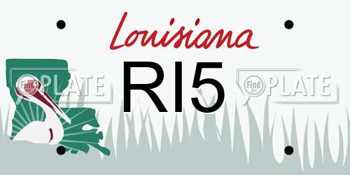 RI5 Louisiana License Plate
