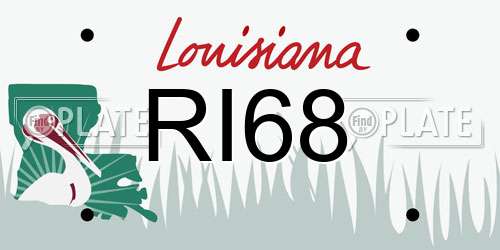 RI68 Louisiana License Plate