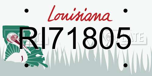 RI71805 Louisiana License Plate