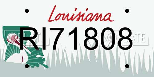 RI71808 Louisiana License Plate