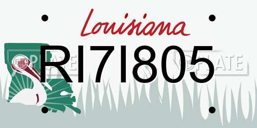 RI7I805 Louisiana License Plate