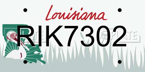 RIK7302 Louisiana License Plate