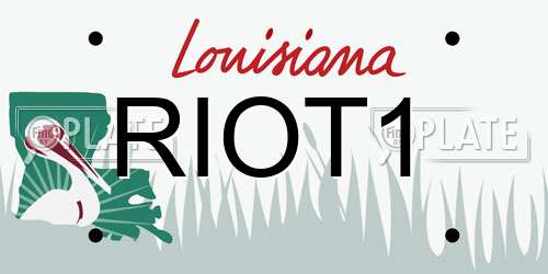 RIOT1 Louisiana License Plate