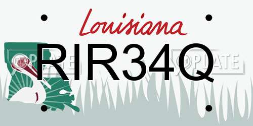 RIR34Q Louisiana License Plate