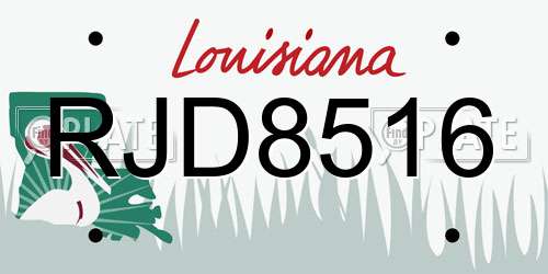 RJD8516 Louisiana License Plate