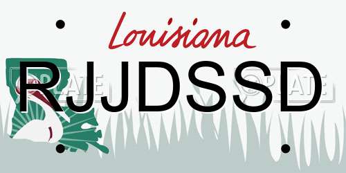 RJJDSSD Louisiana License Plate