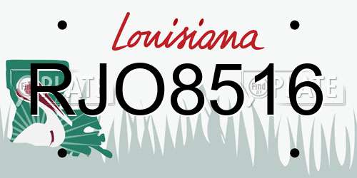 RJO8516 Louisiana License Plate