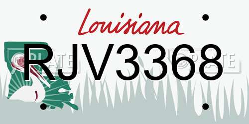 RJV3368 Louisiana License Plate