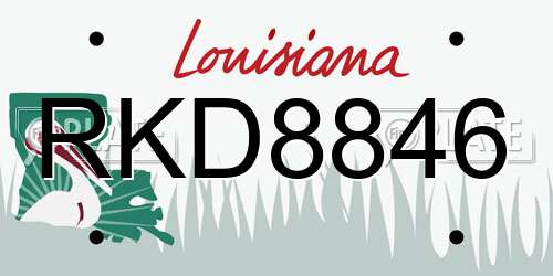 RKD8846 Louisiana License Plate