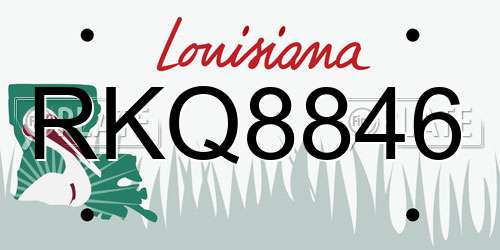 RKQ8846 Louisiana License Plate