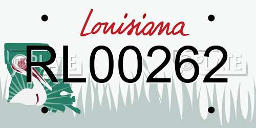 RL00262 Louisiana License Plate