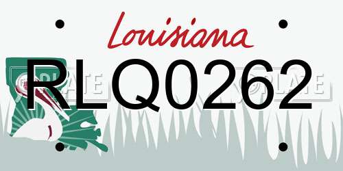 RLQ0262 Louisiana License Plate