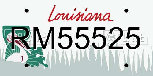 RM55525 Louisiana License Plate