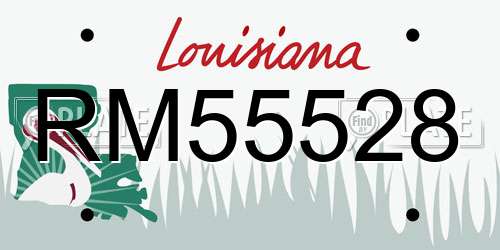 RM55528 Louisiana License Plate