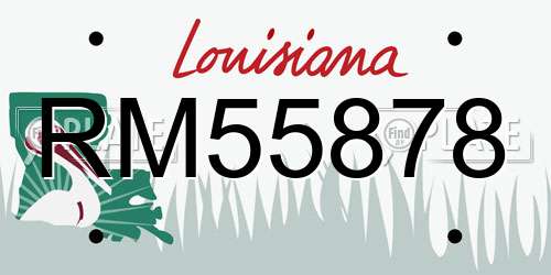 RM55878 Louisiana License Plate