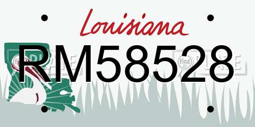 RM58528 Louisiana License Plate