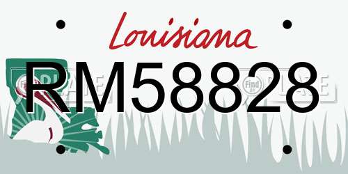 RM58828 Louisiana License Plate