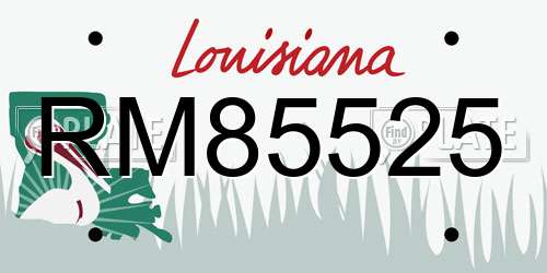 RM85525 Louisiana License Plate
