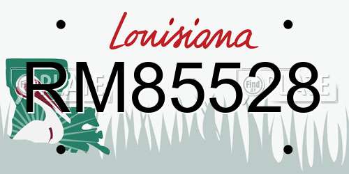 RM85528 Louisiana License Plate