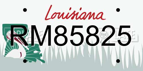 RM85825 Louisiana License Plate