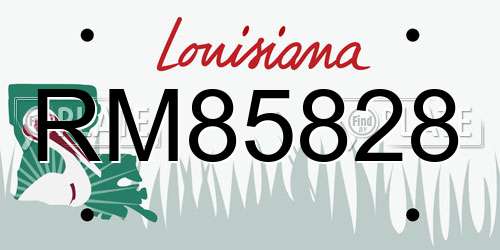 RM85828 Louisiana License Plate