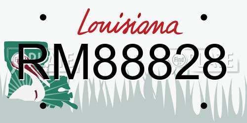RM88828 Louisiana License Plate