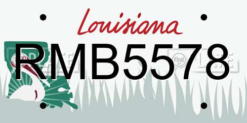 RMB5578 Louisiana License Plate