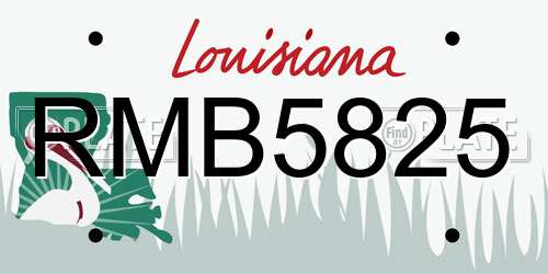 RMB5825 Louisiana License Plate