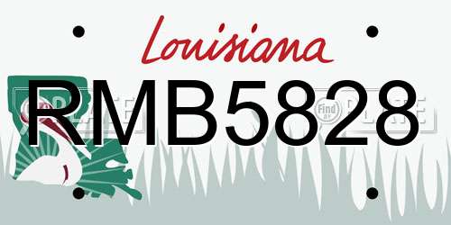 RMB5828 Louisiana License Plate