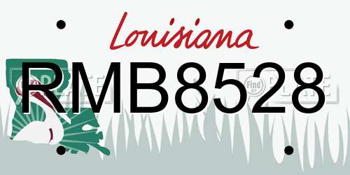 RMB8528 Louisiana License Plate