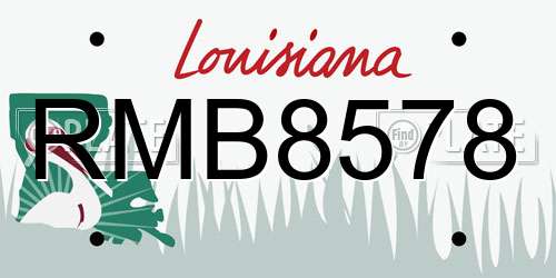 RMB8578 Louisiana License Plate