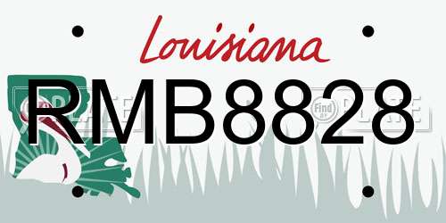 RMB8828 Louisiana License Plate