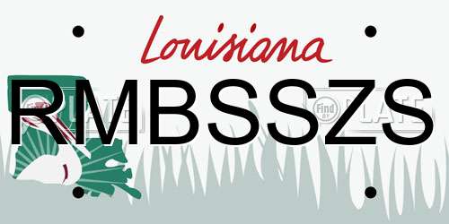 RMBSSZS Louisiana License Plate