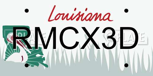 RMCX3D Louisiana License Plate