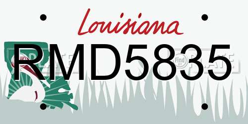 RMD5835 Louisiana License Plate