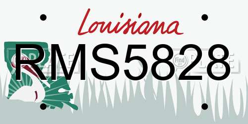 RMS5828 Louisiana License Plate