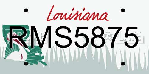 RMS5875 Louisiana License Plate