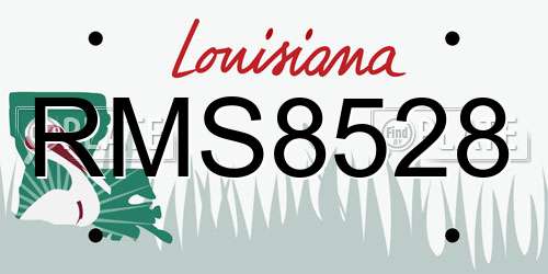 RMS8528 Louisiana License Plate