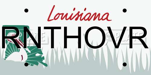 RNTHOVR Louisiana License Plate