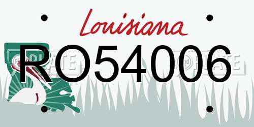 RO54006 Louisiana License Plate