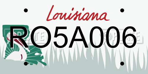 RO5A006 Louisiana License Plate